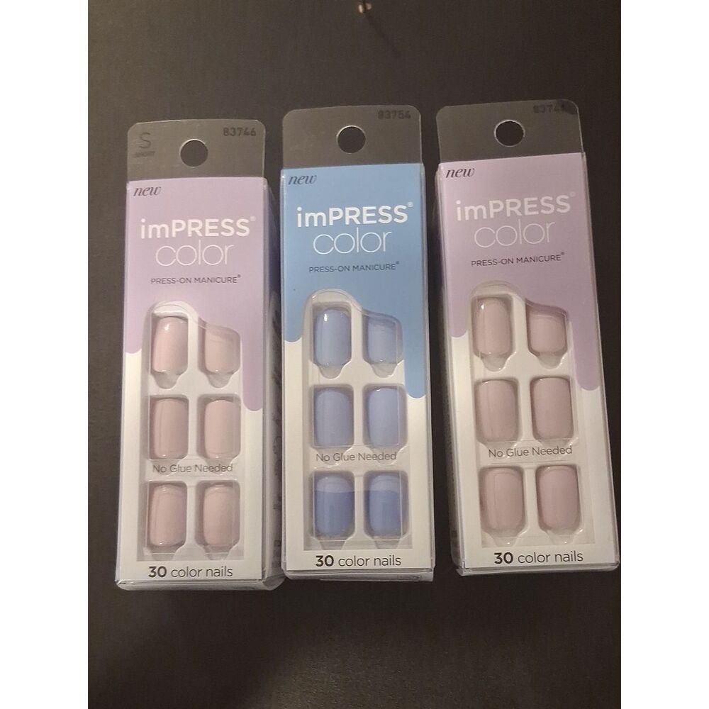 imPRESS Color Press-On Manicure - Blue and Purple New Unopened Box